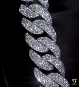 Men <b>Iced</b> <b>Out</b> Cuban Link <b>Chain</b> 18K Gold Or Silver Plated Hip Hop Bling Jewelry Lab Grown Diamond Statement Necklace - Product Image 3