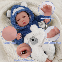 Poupées Reborn Garçon Babeside Carina 20 Pouces, Bébé Réaliste en Vinyle et Tissu, Tenue Ours Bleu en Peluche, Fournisseur en Gros