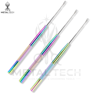 Professional Hair Extension Loop <b>Needle</b> Tool Stainless Steel Wire Pulling Hook <b>Threader</b> Set for Micro Ring Bead Installation - Product Image 4
