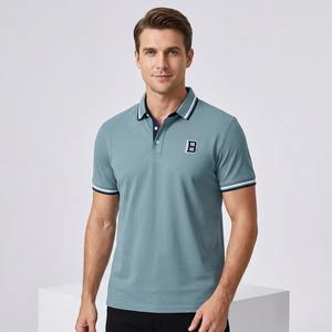 Camiseta de Golf de Manga Corta para Hombre, Estilo Casual, Color Sólido, con Botones y Cuello Solapa, 100% Poliéster, Tejido de Punto, Secado Rápido, para Verano - Product Image 6