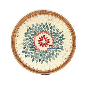 Fournisseur OEM Plateau en rotin nacre, élégant pour la décoration de table, Plateau décoratif en rotin, Vietnam - Product Image 1