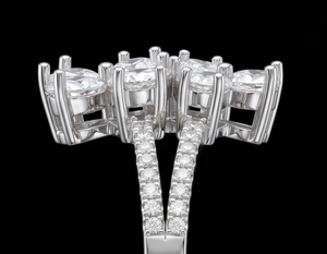 Floral Lab Grown Diamond <b>Ring</b> for Women <b>Open</b> Flower Design <b>Ring</b> in Gold Designer Statement Jewelry Wedding <b>ring</b> - Product Image 2