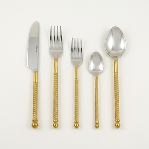 Ensemble de couverts de luxe en or mat, acier inoxydable, passe au lave-vaisselle, style moderne, vaisselle pour restaurants et mariages - Product Image 6