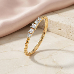 Anillo de Diamantes de Laboratorio de Lujo Disponible en Oro Sólido de 10K, 14K, 18K, Plata 925 y 935, Anillo de Boda con Múltiples Piedras de Diamante, Regalo - Product Image 2