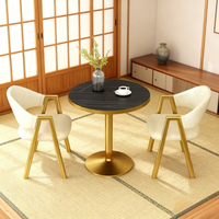 Ensemble table basse et chaises de luxe moderne pour salon, en marbre artificiel écologique, idéal pour la maison, l'appartement, l'hôtel, le balcon