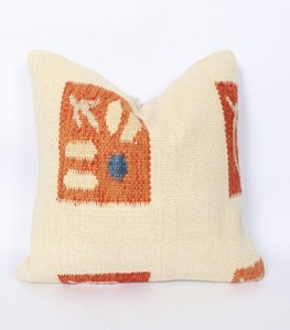 Housse de coussin en kilim de laine faite à la main |   Housse de coussin vintage turque bohème |   Housse de coussin décorative tribale tissée à la main - Product Image 2
