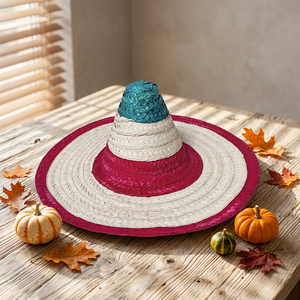 Sombrero Mexicano de Paja de Bambú Ecológico Personalizado en Colores Arcoíris para Fiestas de Carnaval - Product Image 5