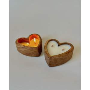 Vela ecológica de gran tamaño con grano de madera y mecha de madera perfumada, centro de mesa estético para bodas y eventos, tipo cuenco de madera. - Product Image 2