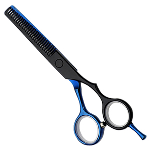 Ciseaux à effiler professionnels 6'' avec logo personnalisé, en acier inoxydable, réutilisables, légers, à pointe arrondie, 28 dents, pour coiffure et barbier - Product Image 1