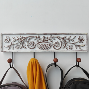 Decoración de Pared de Madera Tallada a Mano, Estilo Rústico, Ligera, para Colgar Llaves, Decoración de Patio de Madera Sintética - Product Image 2