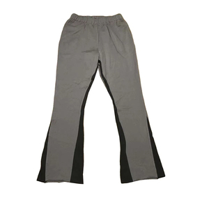 Pantalon de survêtement évasé droit en toile polyester/coton léger, style décontracté taille mi-haute extensible, service OEM, vente en gros - Product Image 2