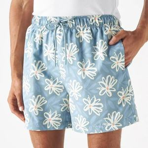 Pantalones Cortos de Hombre 100% Poliéster con Cordón Ajustable, Estilo Urbano, Tejido Antiarrugas, Transpirable, Estampado, Cintura Media - Product Image 3