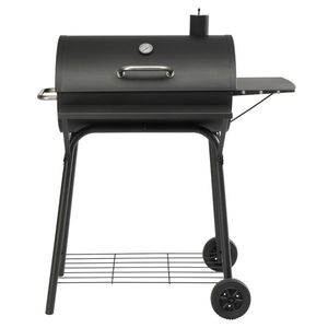 Black Barrel Charcoal Grill with Front & Side Table 571 Sq. In. Outdoor Patio <b>BBQ</b> for Backyard Parties - Product Image 2