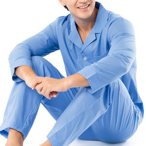 Traje de dormir ligero para hombre, conjunto de ropa de dormir de manga larga con pantalones a juego para la noche y comodidad en el hogar - Product Image 4