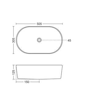Luxury rectangular wall hung ceramic wash basin 505x305x125mm glossy white floating bathroom sink with half pedestal - Product Image 4