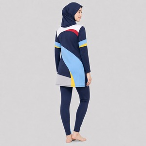 Ensemble burkini modeste pour femme, couvrant entièrement le corps, protection UV, manches longues, maillot de bain décontracté, taille OEM, polyester/nylon - Product Image 4
