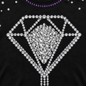 Black Short Sleeve T-<b>Shirt</b> Rhinestone Embellished <b>Geometric</b> Pattern O-Neck Knitted Men's Casual Style - Product Image 4