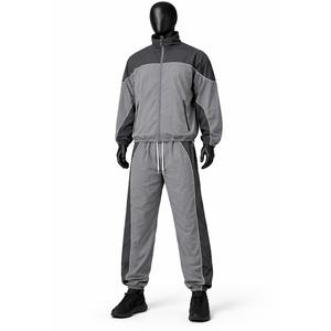 Men's Lightweight <b>Athletic</b> Tracksuit Set Full Zip Jacket and Matching Training Pants for Sports Fitness and Running - Product Image 1