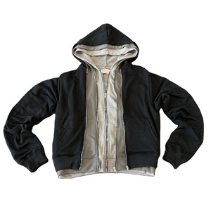Sweat à capuche zippé pour homme, coupe ample, poids lourd 500 g/m², personnalisable, uni, décontracté, double ou triple couche, à fermeture éclair - Product Image 3