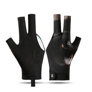 Gants de billard et de snooker en polyester noir à 3 doigts avec bande magique antidérapante pour un jeu rapide et portable – Accessoires de billard - Product Image 3