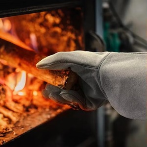 Leather Welding <b>Gloves</b> Durable Anti-Slip Breathable Flexible Heat/Fire Resistant for BBQ <b>Oven</b> Grill Fireplace Tig Mig - Product Image 3