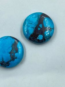 Turquoise naturelle de qualité supérieure, couleur bleue, forme arrondie, 42,00 carats, 2 pièces pour la fabrication de bijoux - Product Image 4