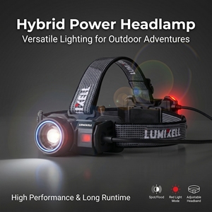 800Lumens Hybrid Power <b>LED</b> Pocket Torch <b>Light</b> New Outdoor Portable Waterproof Camping Headlamp IP65 Diving Hiking Headlamp - Product Image 1