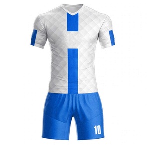 Maillot de football américain unisexe personnalisé à manches courtes, col en V, respirant, ajusté, avec impression par sublimation et short à taille élastique - Product Image 1