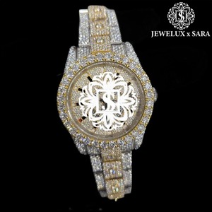 Indian Supplier Moissanite Diamond <b>Automatic</b> Watch Fully Studded Square Stainless Steel Case for Men Available at Export Price - Product Image 2