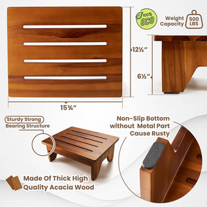 Marchepied en bois pour lits hauts, robuste, en bois massif, pour adultes et enfants, utilisation à la maison, pour une montée facile, marchepied de chevet - Product Image 3