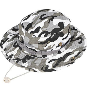 Custom Canvas Fisherman Summer Waterproof Quick Dry Custom logo Embroidery Designer Wide Brim Bucket <b>Hats</b> With Strap for <b>Men</b> - Product Image 3