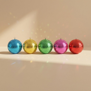 Retro 70s <b>Disco</b> <b>Ball</b> Mirror Ornament with Real Glass Tiles Sparkling Hanging <b>Disco</b> Sphere in Multiple Sizes and Colors for Party - Product Image 6