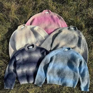 Maine Embroidered Crewneck <b>Cardigans</b> <b>Men</b> Women Knitted All Seasons Full Sleeve Solid Design Teal Color Wool Liner Nylon/Acrylic - Product Image 2