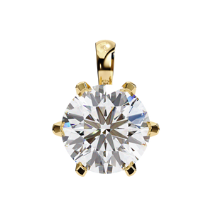 จี้เพชรทรงกลม 2 กะรัต 6 ขา ตัวเรือนทองคำแท้ 14K แบบมินิมอล ได้รับการรับรองจาก IGI เหมาะสำหรับเป็นของขวัญสำหรับผู้หญิงในงานปาร์ตี้ - Product Image 1
