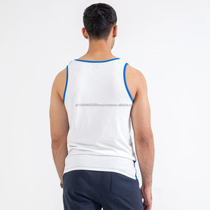 เสื้อกล้ามผู้ชายไร้ตะเข็บ น้ำหนักเบาพิเศษ ผ้าคอตตอนผสมโพลีเอสเตอร์ แห้งเร็ว ระบายอากาศดี สีทูโทน สไตล์ลำลอง - Product Image 4