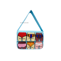 Bolso de Hombro de Lona con Cuentas, Estilo Bohemio, con Diseño Floral Bordado, Hecho a Mano, con una Sola Correa, Tema Veraniego para Mujer