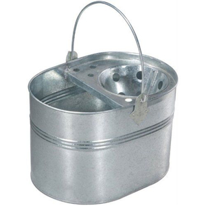 Farmhouse Style Galvanized Metal Double Utensil Holder <b>Caddy</b> With Wood Handle Dual Compartment Cutlery Organizer For <b>Kitchen</b> - Product Image 5