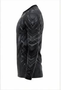 Black <b>Long</b> <b>Sleeve</b> Compression Shirt <b>Men</b> Full <b>Sleeve</b> Sublimation Printed Quick Dry Polyester All Seasons Motorcycle Racing Wear - Product Image 5