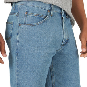 Custom Logo <b>Men's</b> Casual Mid Waist <b>Jeans</b> Shorts 100% Cotton Quick Dry <b>Drawstring</b> Closure - Product Image 4