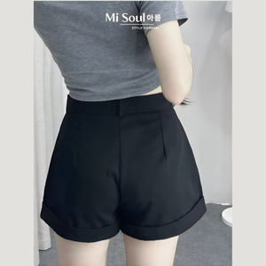 Fashion Women Kaki Shorts High <b>Waist</b> Loose Fit Summer Shorts Breathable OEM ODM Supplier Vietnam - Product Image 1