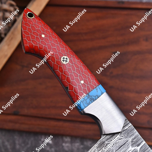 2026 New Design Damascus Steel Chef <b>Knife</b> Razor <b>Sharp</b> Full Tang Modern Style <b>Kitchen</b> <b>Knife</b> Gift Box Honeycomb Handle Luxury OEM - Product Image 6