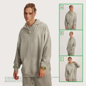 BEW0062 Sudadera con Capucha Extra Grande Personalizable OEM 2024, Fabricada con 100% Algodón, Lavado Ácido, Estilo Vintage, Tejido Grueso - Product Image 3