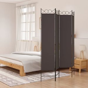 ฉากกั้นห้องผ้าสีน้ำตาล 4 แผง ขนาด 63"x78.7" พร้อมฉากกั้น - Product Image 1