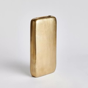 Vase de table minimaliste Silent Curve, fait main, finition dorée, forme rectangulaire, pièce d'art décorative - Product Image 2