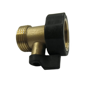 Arroseur de tuyau de contrôle de débit à une main en laiton massif Robuste Robinet de jardin avec vanne d'arrêt Connecteur de tuyau - Product Image 1