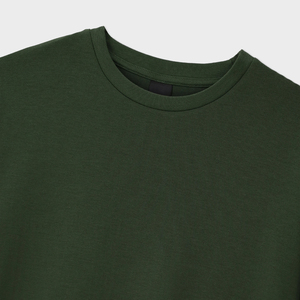 Camiseta de manga corta más vendida para mujer, color verde oscuro, talla grande, cuello redondo, hecha de algodón, ropa informal, camiseta para mujer adulta - Product Image 4