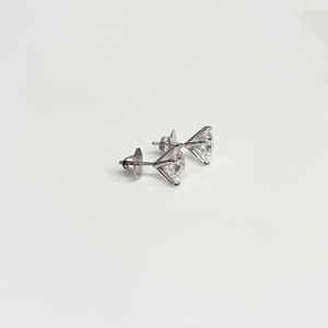 Pendientes de Diamantes Redondos Brillantes en Oro Blanco, Joyería Clásica Solitaria Brillante para Mujer, Elegante para Uso Diario - Product Image 5