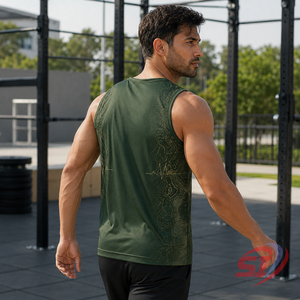 <b>Men</b>’s Topographic Print Sports Tank Top Lightweight Quick Dry Running <b>Singlet</b> Supplier - Product Image 4
