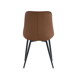 Sedia da Pranzo Moderna in Tessuto Marrone con Elegante Motivo a Griglia, Stile Chic per il Tuo Spazio Pranzo - Product Image 4