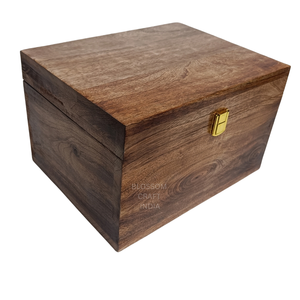 Caja de Almacenamiento de Madera Rústica Hecha a Mano para Cocina, Oficina, Dormitorio, Organizador Multiusos de Madera Maciza Resistente para Artículos Esenciales del Hogar - Product Image 5